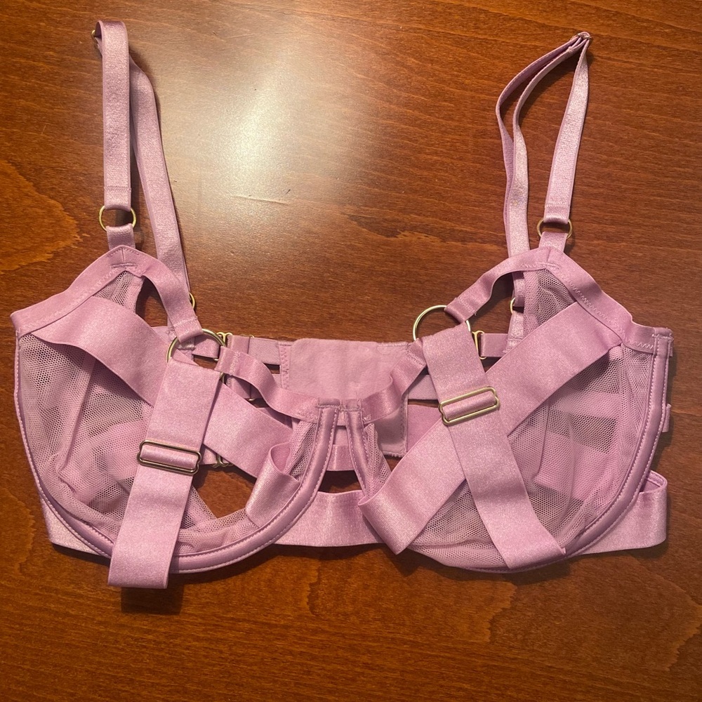 Victoria's Secret Pink Strappy Mesh Underwire Bra